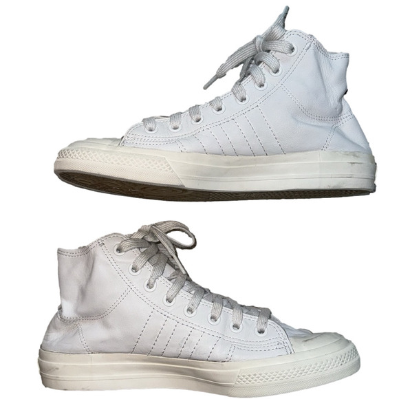 Adidas Nizza Leather Hi Top Sneakers White size 9 - Picture 6 of 9